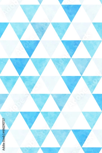 Fototapeta 鱗模様の背景　長方形　縦　ブルー　水彩風