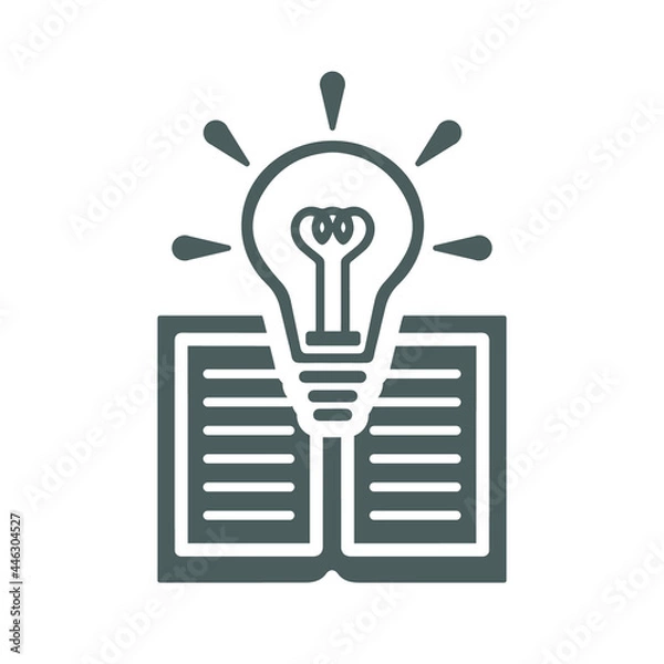 Fototapeta Creative, book, icon. Gray vector graphics.