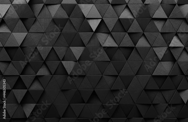 Obraz Black triangular abstract background, Grunge surface, 3d Rendering