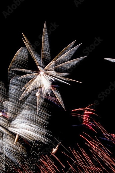 Fototapeta Fire works in black sky