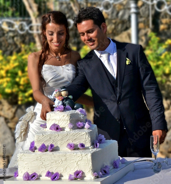 Obraz Cutting the wedding cake