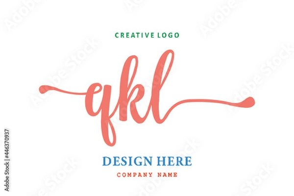 Fototapeta QKL lettering logo is simple, easy to understand and authoritative