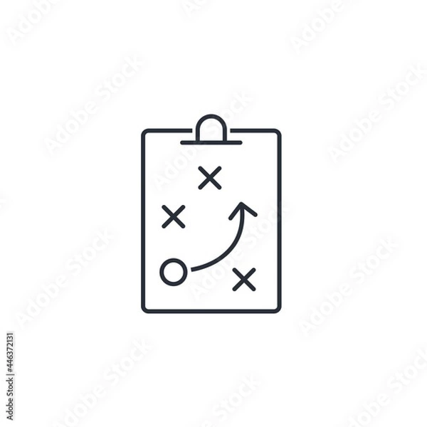 Obraz Itinerary and motion plan. Vector linear icon isolated on white background.