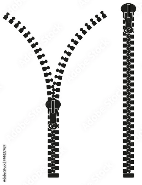 Fototapeta zipper silhouette vector illustration