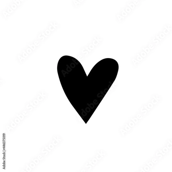 Fototapeta Heart shape suit. Black ink vector illustration. Witch element. Halloween design. Day of the dead. Isolated on white background.