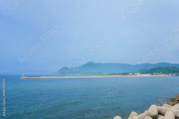 Obraz 財田川河口から有明浜海水浴場方面を望む(香川県観音寺市)