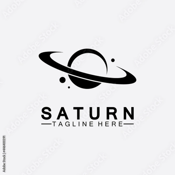 Obraz Planet Saturn logo vector illustration design. Planet logo template. Space logo vector