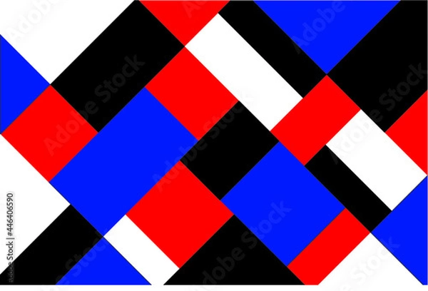 Fototapeta red black blue modern square tilt pattern vector background 