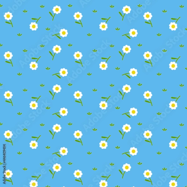 Obraz Chamomiles | Flowers Background Pattern | seamless background with flowers
