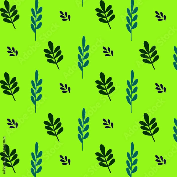 Obraz Leaves Background Pattern | Seamless background with green leaves