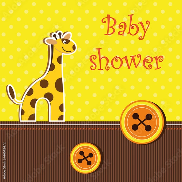 Obraz shower card with  giraffe