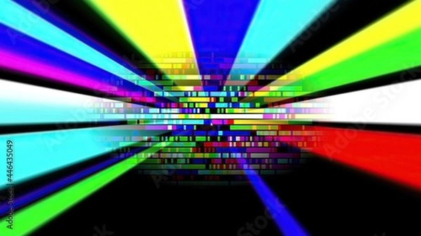 Fototapeta Colorful light rays and pixels