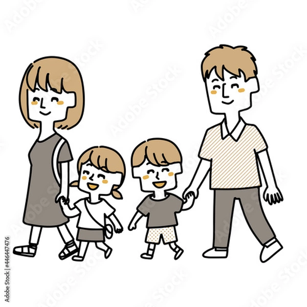 Obraz 四人家族のイラスト