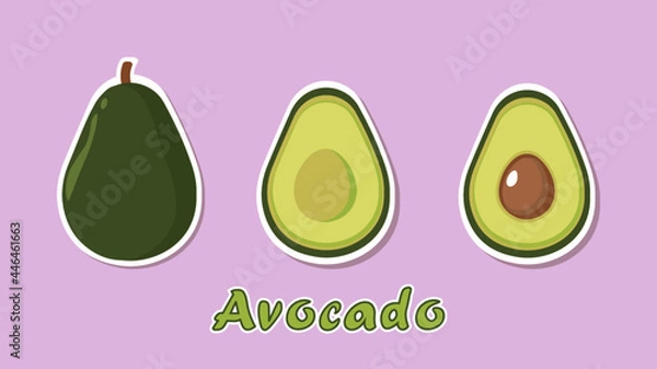 Obraz avocado slice sticker set