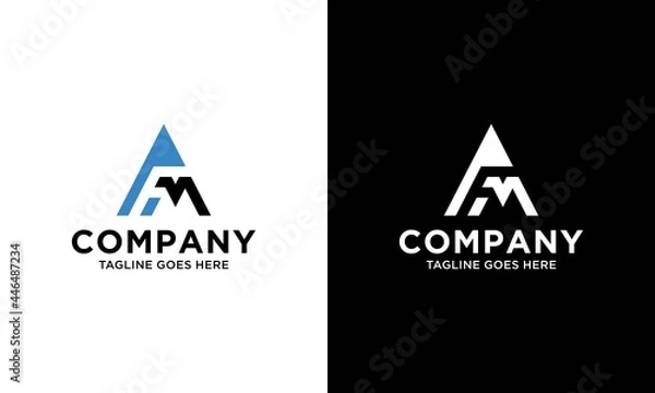 Fototapeta simple typography fm triangle style vector logo