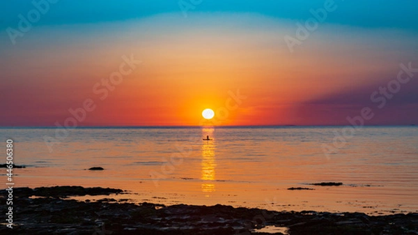 Fototapeta Sunset at Aberystwyth Beach