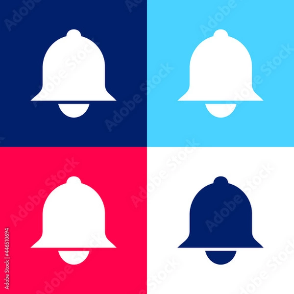 Fototapeta Alarm Bell blue and red four color minimal icon set