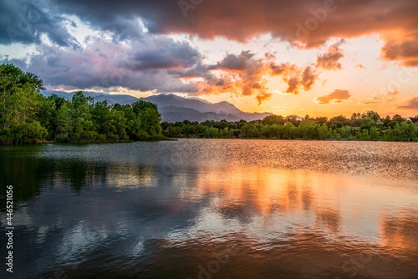 Obraz Sunset lake reflection