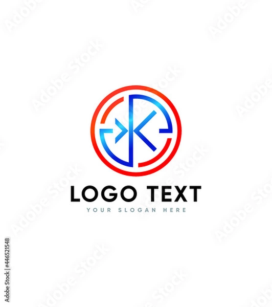 Obraz K and K links creative modern vector logo template 