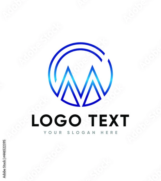 Obraz M and C creative modern vector logo template 