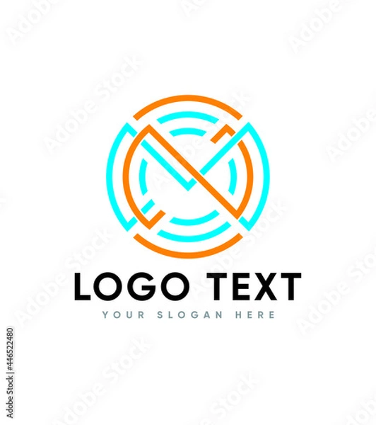 Obraz M and N links creative modern vector logo template 