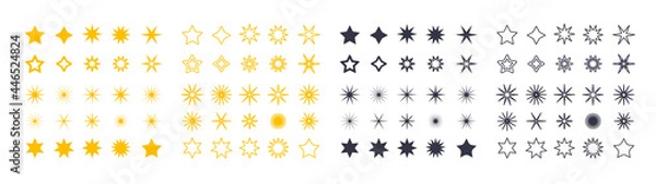 Fototapeta Star vector collection - Set of stars in various shapes on white background. Graphical and design elements
