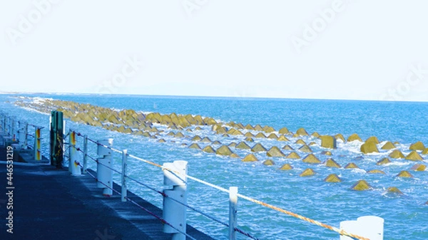 Obraz テトラポットと波