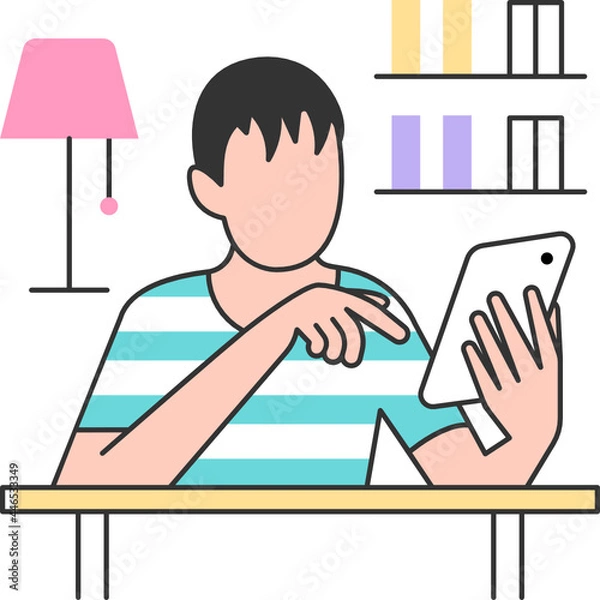 Obraz person working on tablet