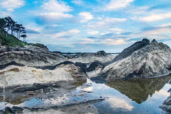 Fototapeta 三浦半島 荒崎海岸/ 岩礁と青空/海