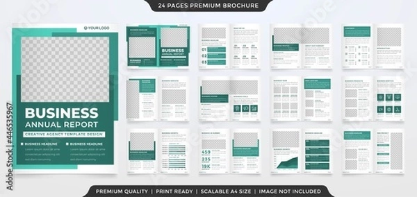 Fototapeta business a4 bifold brochure template with modern and minimalist style