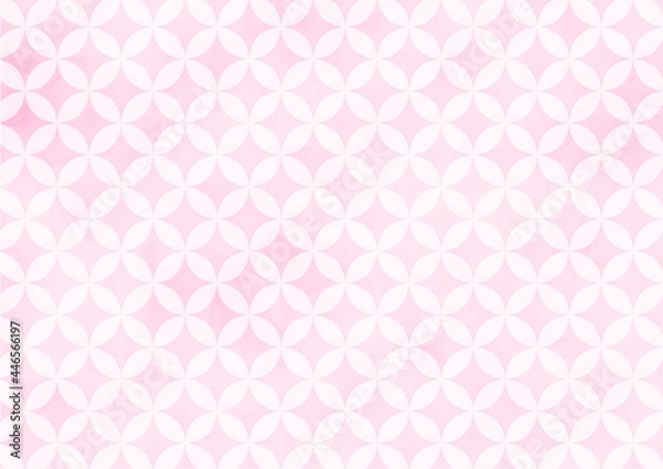 Fototapeta 背景　和柄　七宝　ピンク