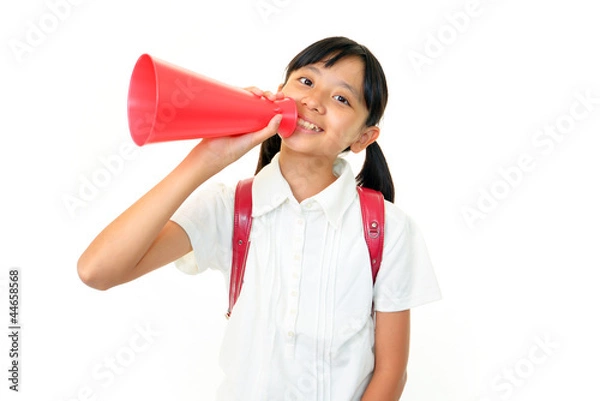 Fototapeta メガフォンを持っている女の子