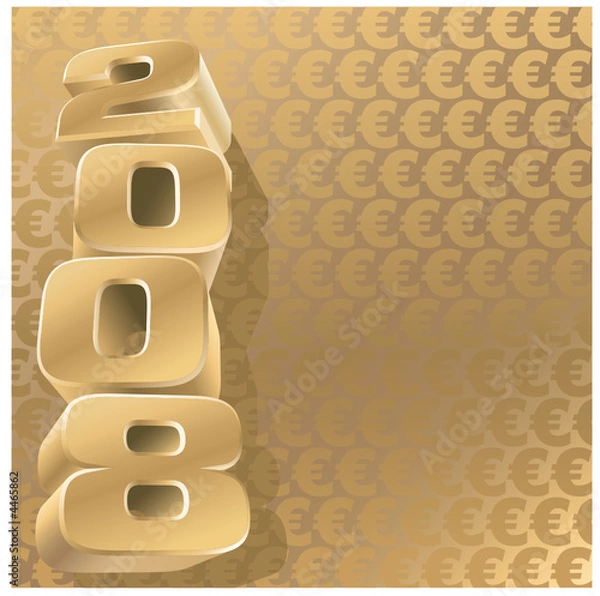 Obraz Gold 2008 and euro background, vector