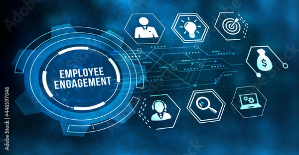 Fototapeta Internet, business, Technology and network concept. Employee engagement