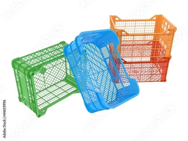Obraz Plastic crates. 3D isolated