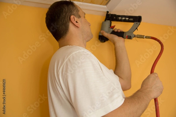 Obraz Handyman with nail gun