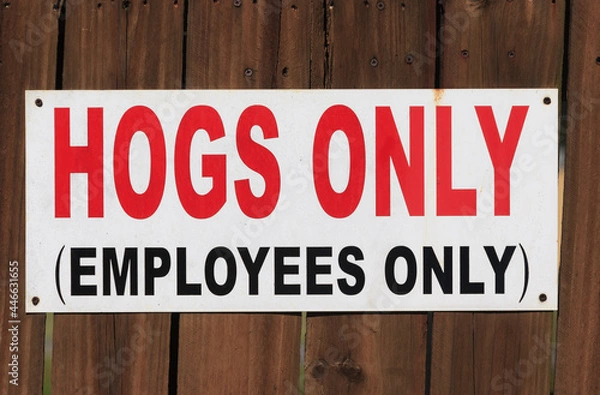 Obraz Sign on roadside bbq stand