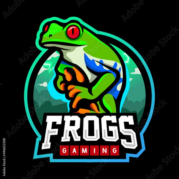 Fototapeta Frog mascot. esport logo design