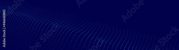 Fototapeta Abstract digital wave of particles. 3d futuristic background illustration. Digital background. Vector illustration