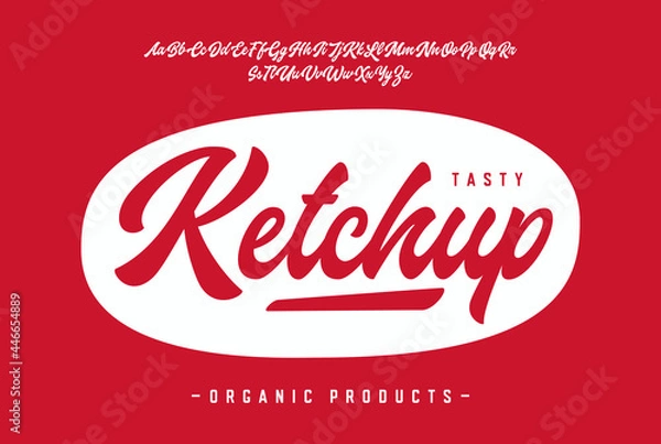 Obraz Tasty Ketchup. Brush Script Font. Vector