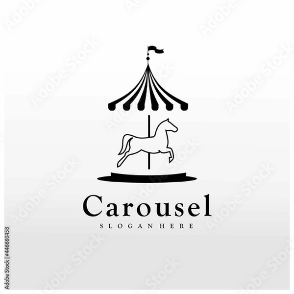 Obraz carousel horse illustration logo design