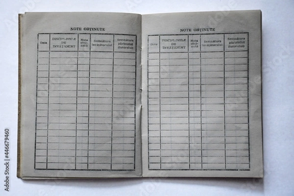 Obraz Romanian school report or report card.
