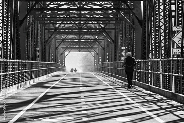 Obraz black and white bridge