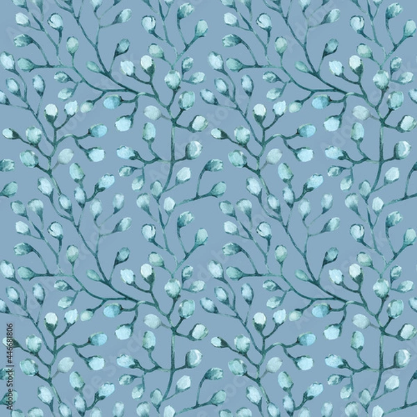 Fototapeta seamless twig pattern with leaves