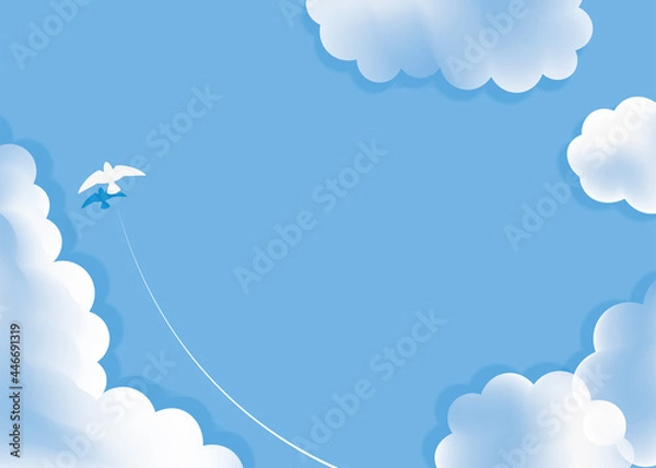 Fototapeta 青空と鳥の背景