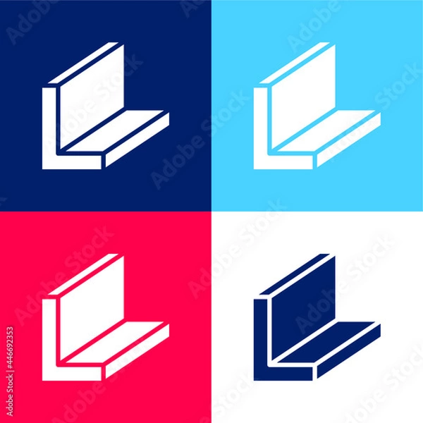 Fototapeta Beam blue and red four color minimal icon set