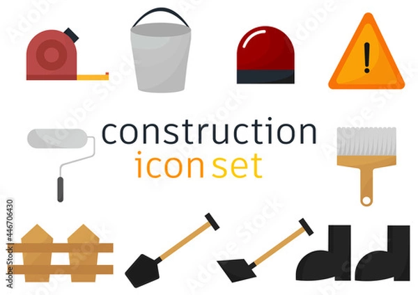 Fototapeta a collection of illustration tools with a simple and modern design