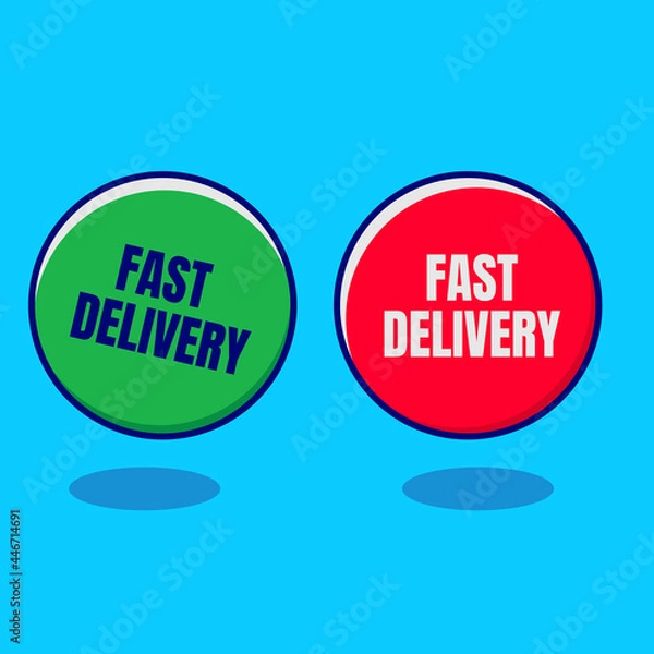 Fototapeta Vector template e-commerce, fast delivery service, parcel delivery.