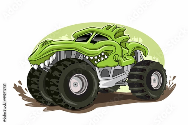 Obraz monster truck character illustration vector
