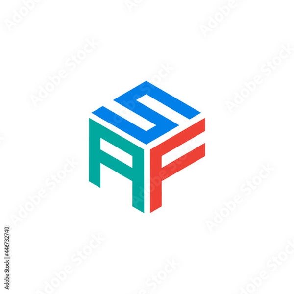 Fototapeta Hexagon logo with the letters SAF design
